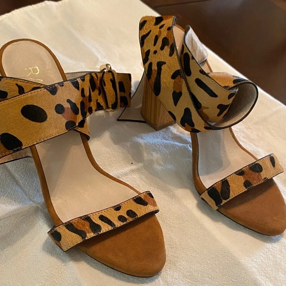 RAYE Leopard Print Block Heel Sandals - Picture 3 of 6